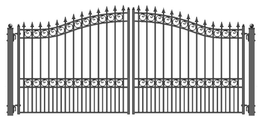 Aleko Dual Driveway Gates Iron Gates Steel Gate London Style 16'