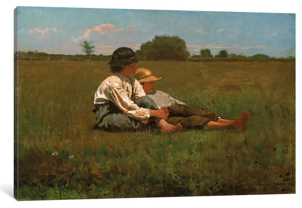 "Boys In a Pasture, 1874" by Winslow Homer, Canvas Print, 40x26"