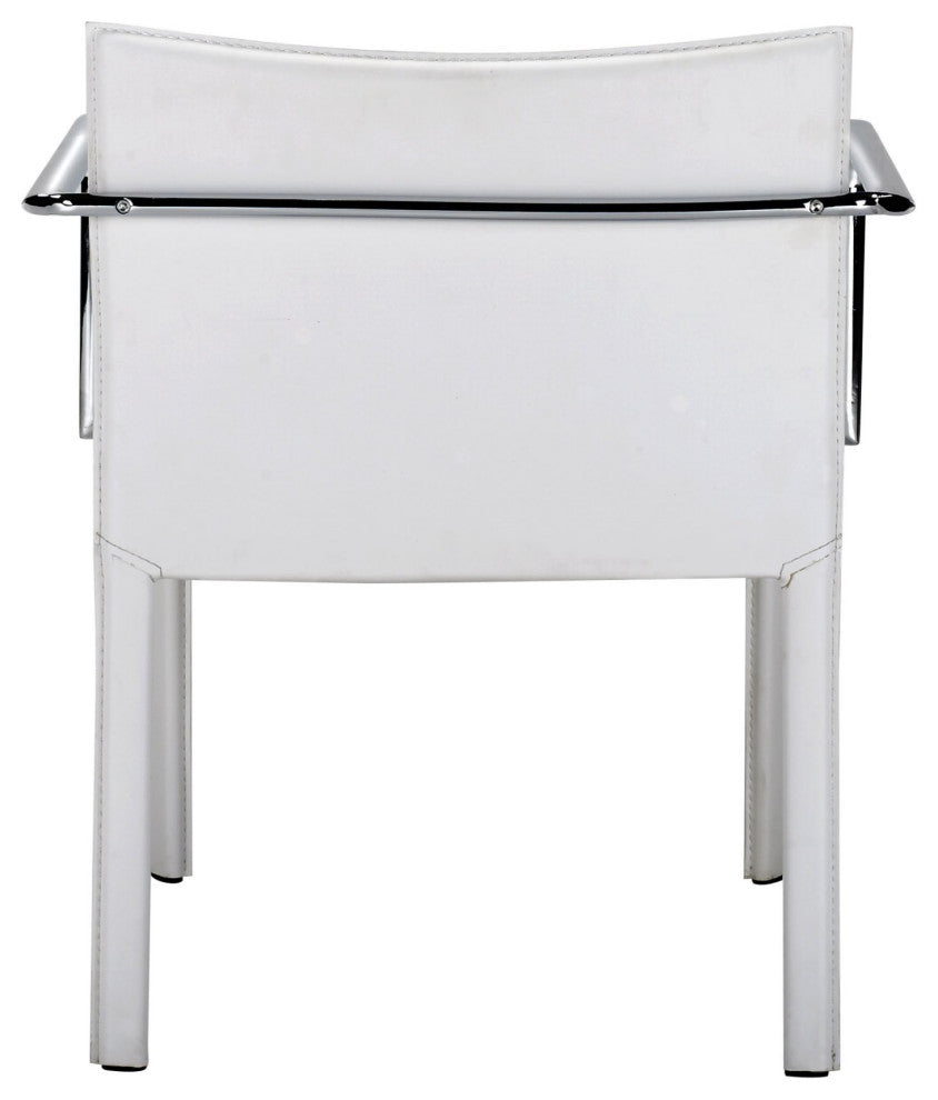 Office Chair, Set of 2, Faux Vinyl Leather, Steel, White, Chrome, Home Business