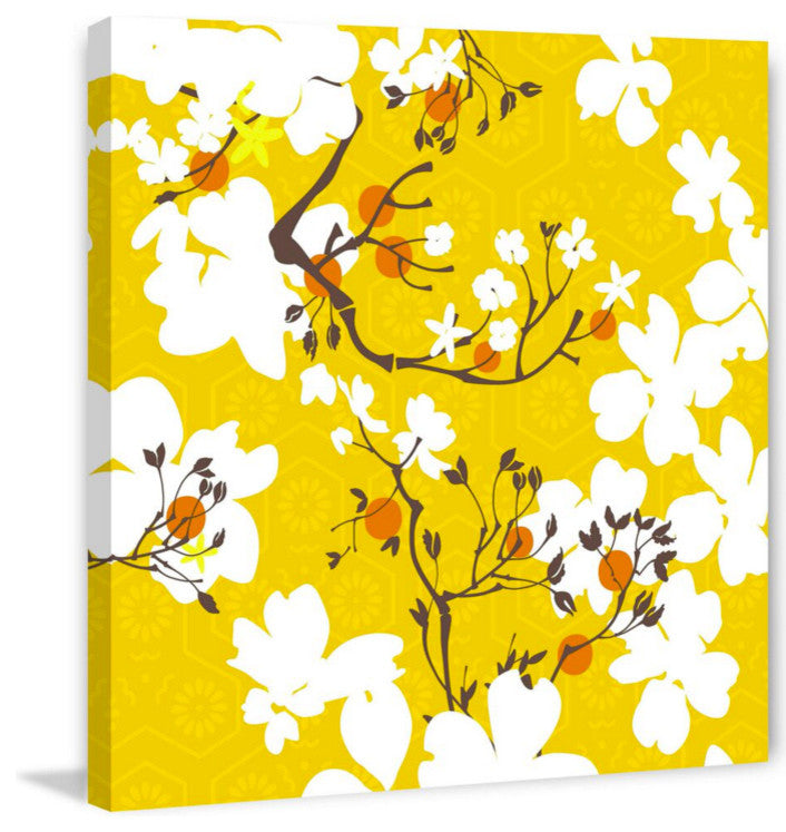 "Mandarin Flora" Painting Print on Canvas by Evelia
