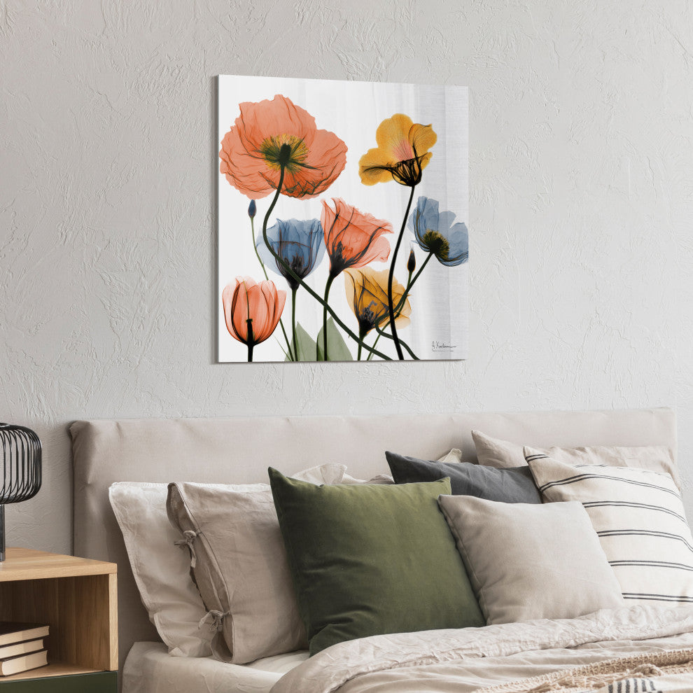 "Flowers and Ferns"Frameless Free Floating Panel Graphic Wall Art, 24"x24"