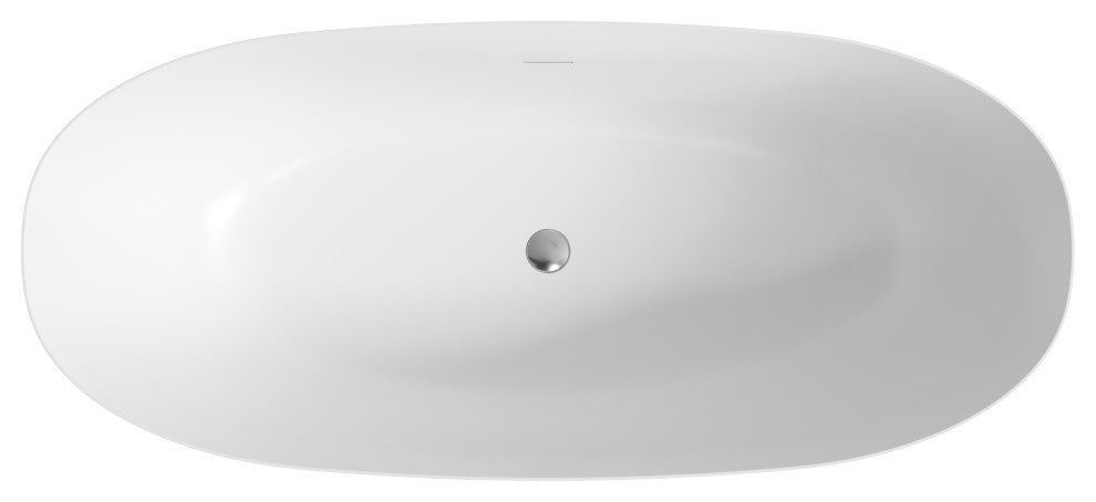 Perlato Treviso Eco-Lapistone Freestanding Soaking Tub, 63"