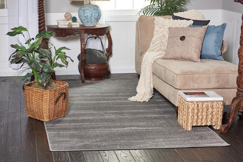 Unique Loom Gray Solid Williamsburg 5' 0 x 8' 0 Area Rug