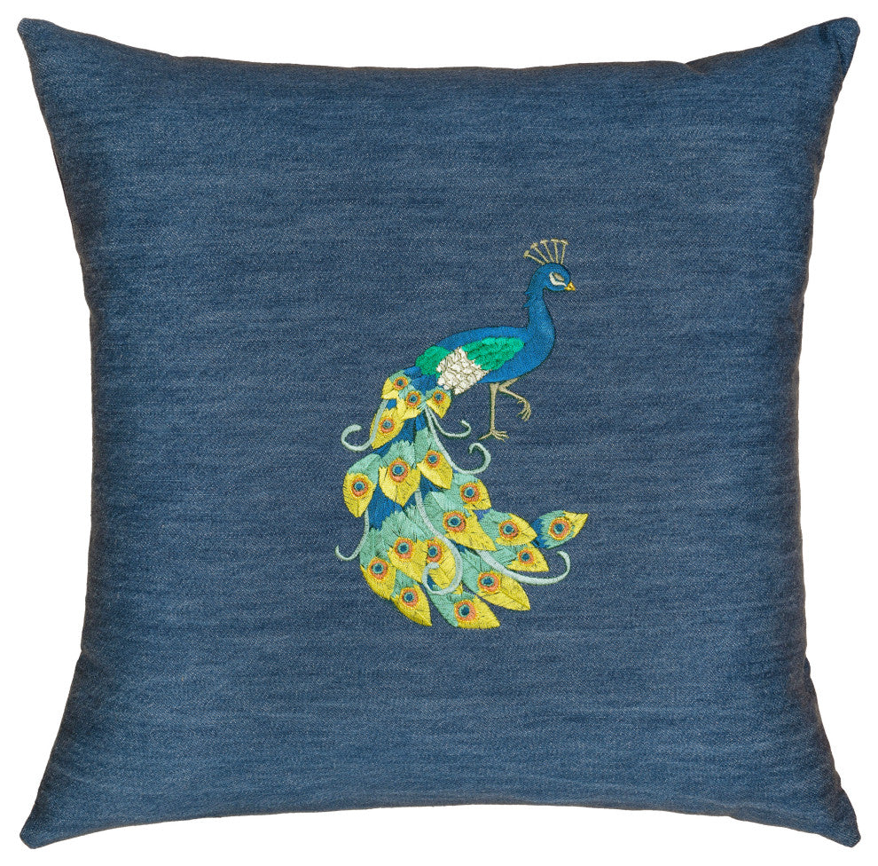 Linum Home Textiles Penelope Denim Decorative Pillow Cover, Denim Blue, Square