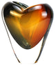 Murano Glass Design Cuore Crystal Vase Amber Smoke