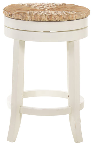Irving 24" Swivel Rush Seat Counter Stool, Antique White