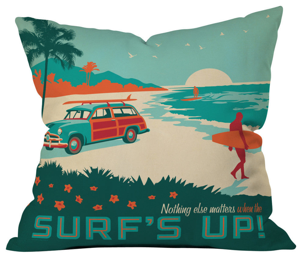Anderson Design Group Surfs Up Outdoor Throw Pillow