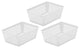Plastic Storage Baskets for Office, Set of 3, White