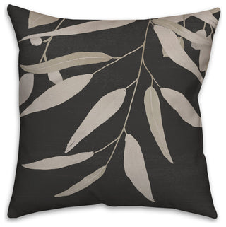 Black and White Greenery I 18"x18" Spun Poly Pillow