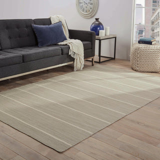 Jaipur Living Cape Cod Handmade Striped Gray/ White Runner Rug 2'6"X8'