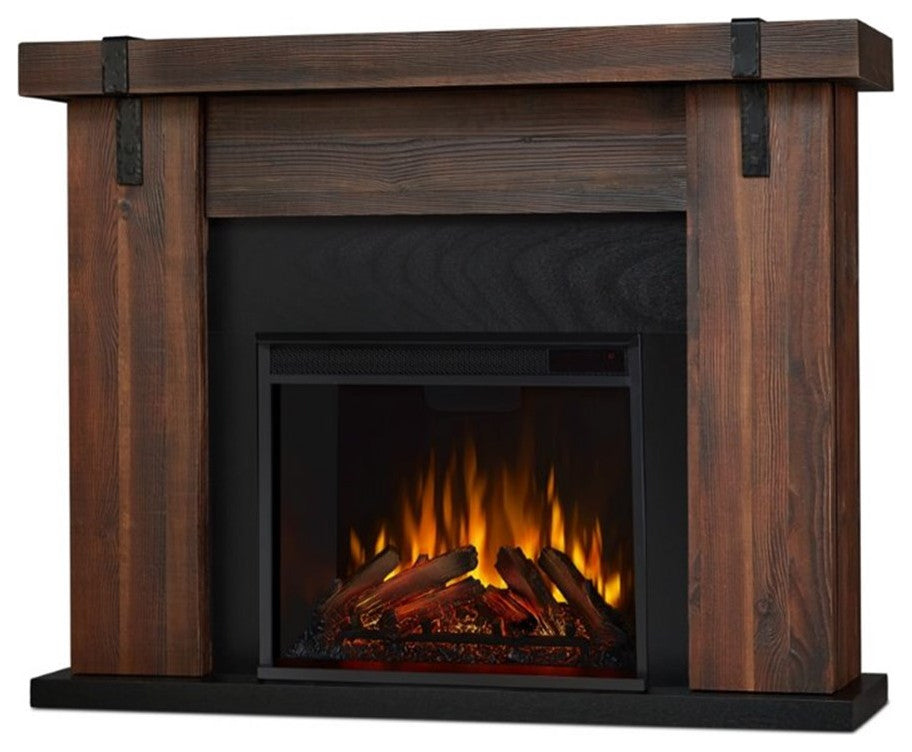 Real Flame Aspen Electric Fireplace in Chestnut Barnwood