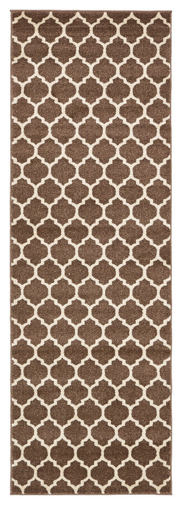 Unique Loom Brown Philadelphia Trellis 2' 7 x 8' 0 Runner Rug