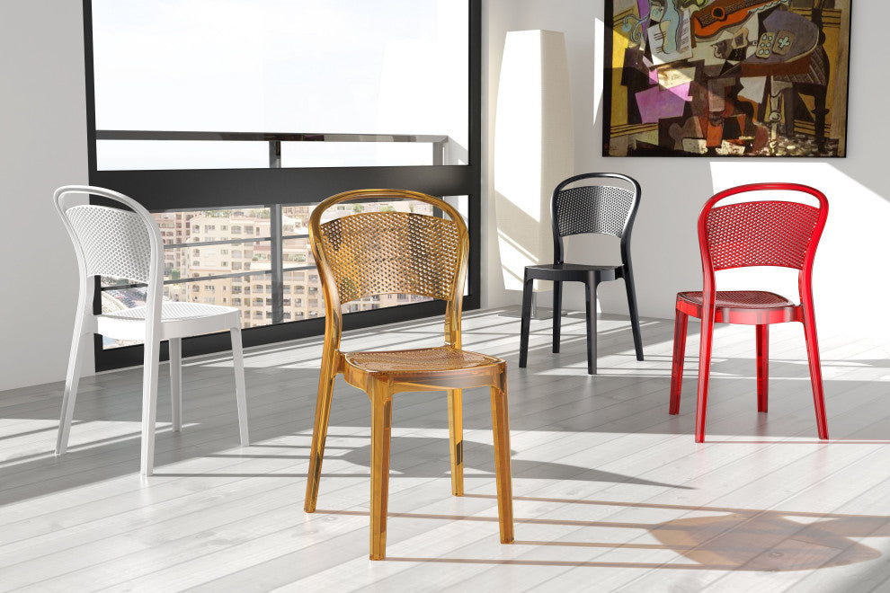 Compamia Bee Dining Chairs, Set of 2, Transparent Red