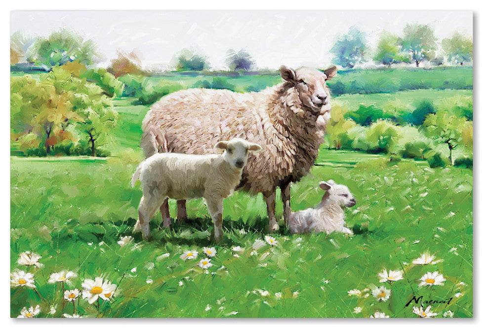 The Macneil Studio 'Sheep and Lamb' Canvas Art, 24"x16"