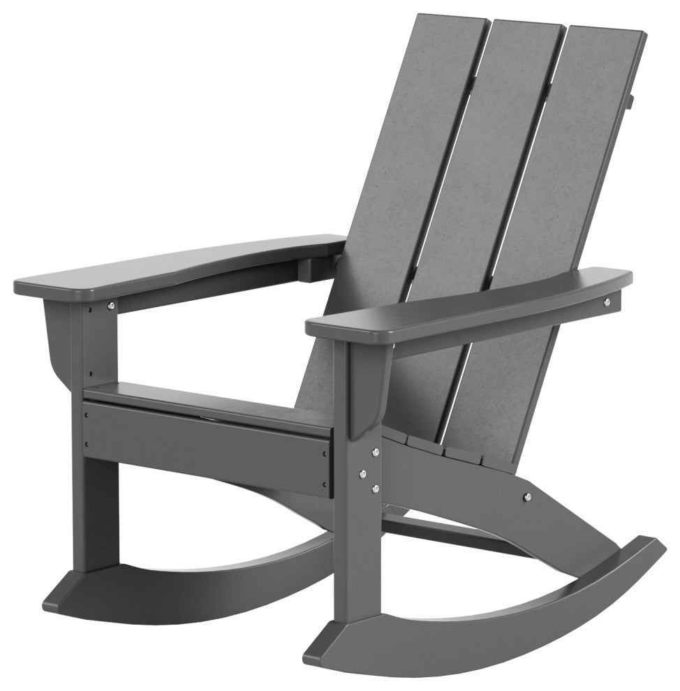 WestinTrends Modern Adirondack Outdoor Patio Rocking Chair, Porch Rocker, Gray
