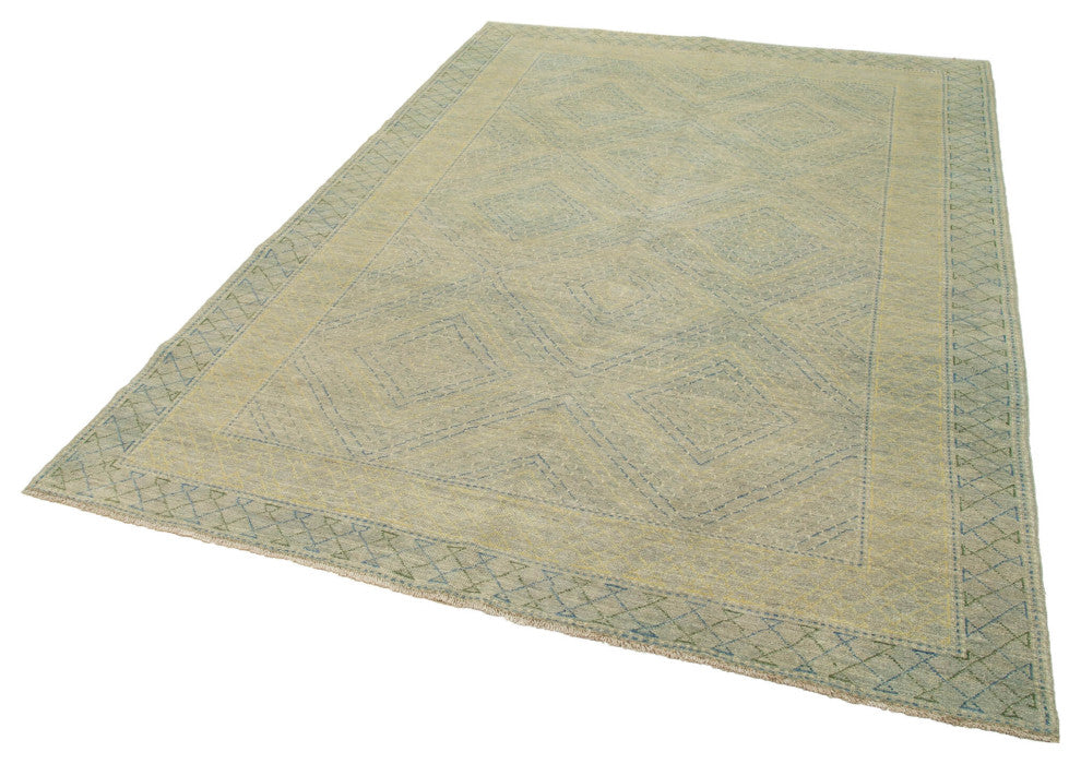 Rug N Carpet - Handmade Oriental 6' 2" x 8' 10" Pastel Oushak Area Rug