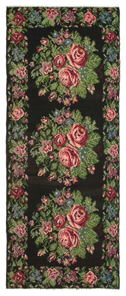 Rug N Carpet - Handmade Bessarabian 6' 5'' x 15' 5'' Vintage Floral Kilim Rug