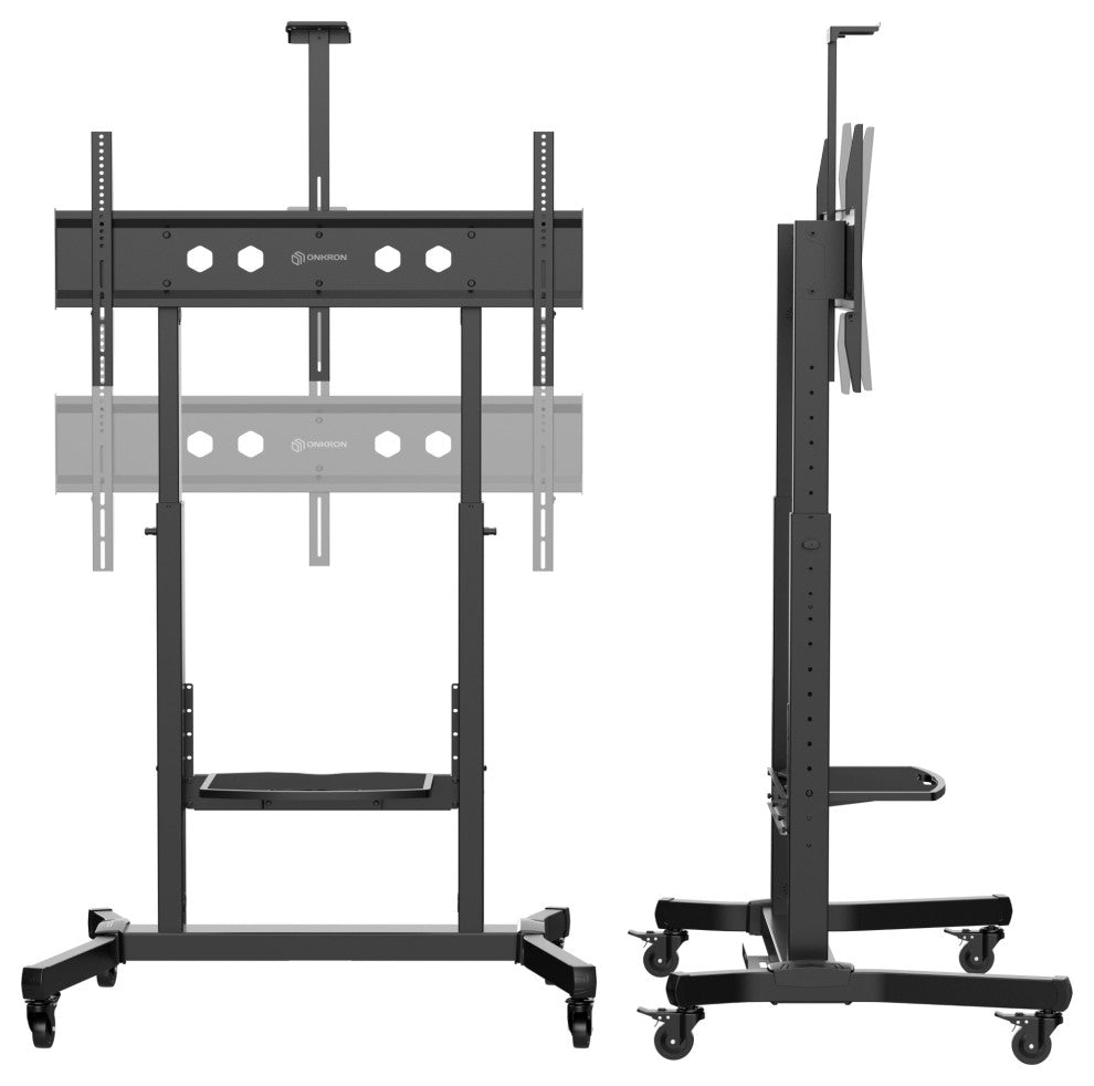 ONKRON Mobile TV Stand Mobile TV Cart for 50" - 100" Screens up to 265 lbs Black