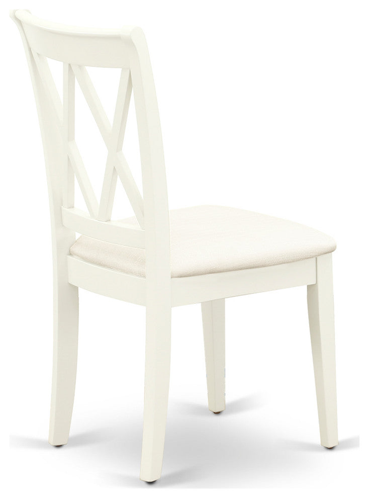 5Pc Dining Set, Round Table, Four Kitchen Chairs, White Finish