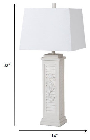 Set of 2 White Seahorse Table Lamps