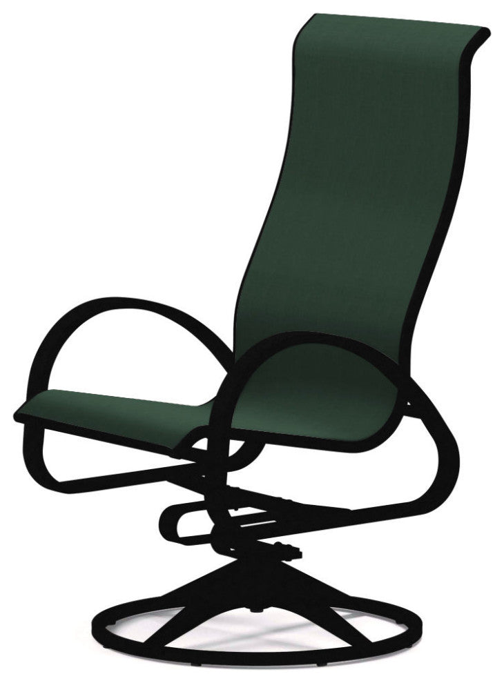 Aruba II Sling Supreme Height Swivel Rocker, Textured Black, Forest Green