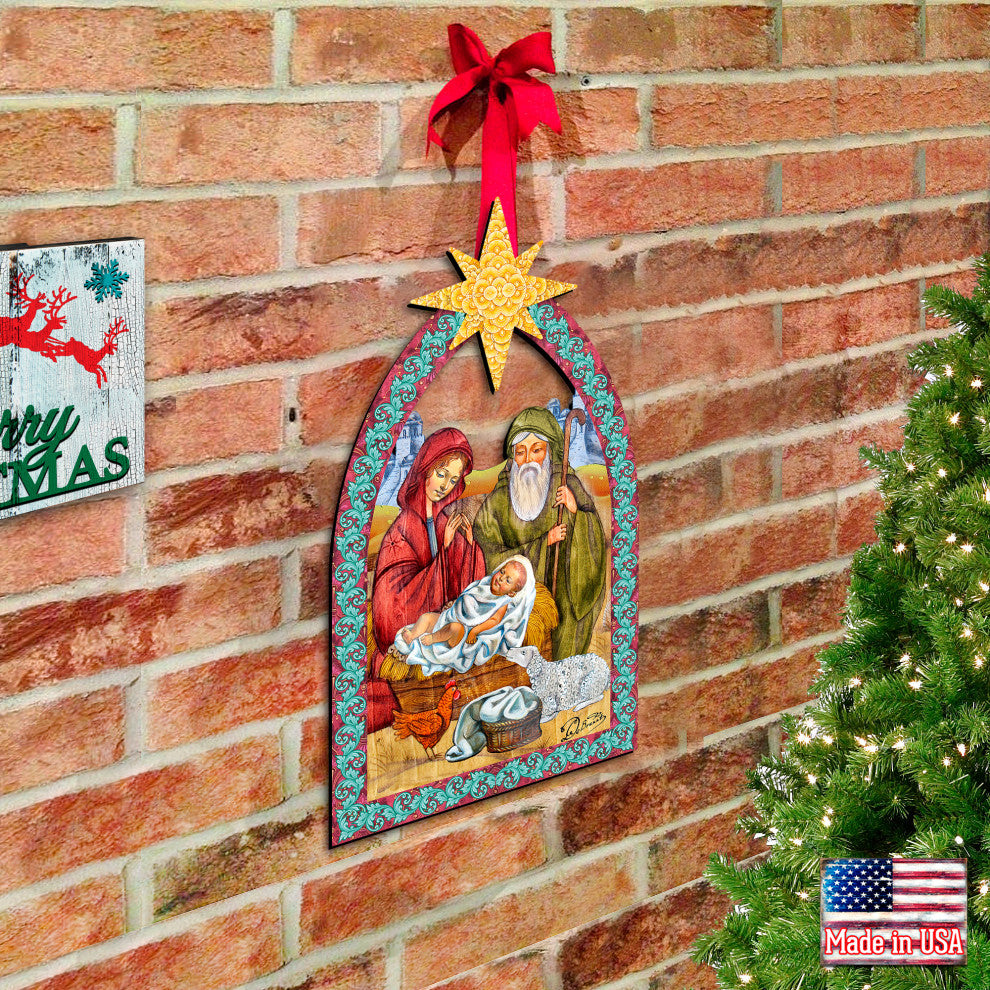 Nativity Manger Star Wooden Decor