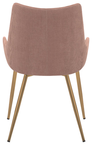 Avery Fabric Dining Room Chair With Gold Legs, Pink