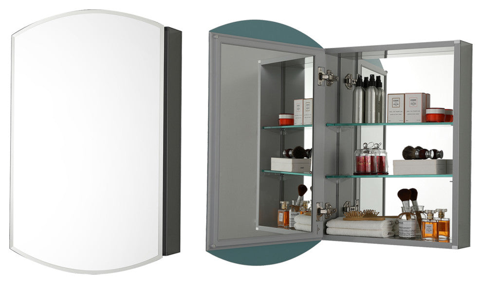 Aluminum Bathroom Medicine Cabinet, Recess Or Surface Mount, 20"x31"