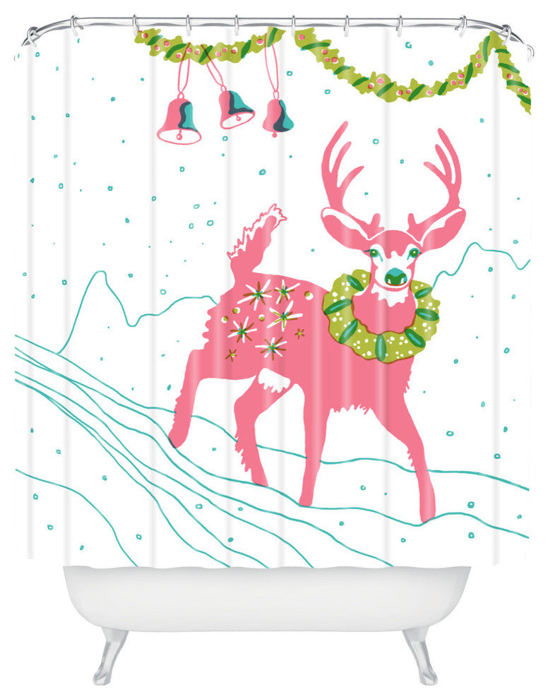 Deny Designs Betsy Olmsted Holiday Deer Shower Curtain