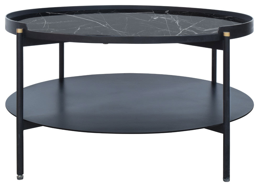 Modrest Randal Modern Round Black Metal Coffee Table