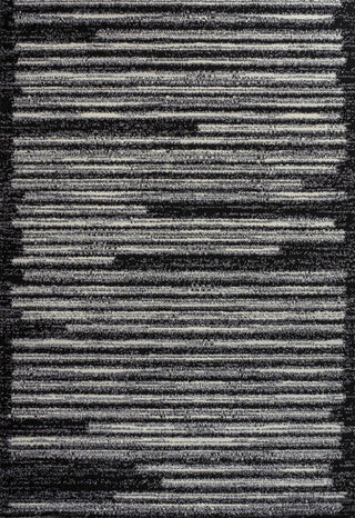 Khalil Modern Berber Stripe Black/Cream 3 ft. x 5 ft. Area Rug