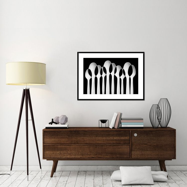 "Spoons Abstract: Forest" Framed Digital Print by Jacqueline Hammer, 44x32"