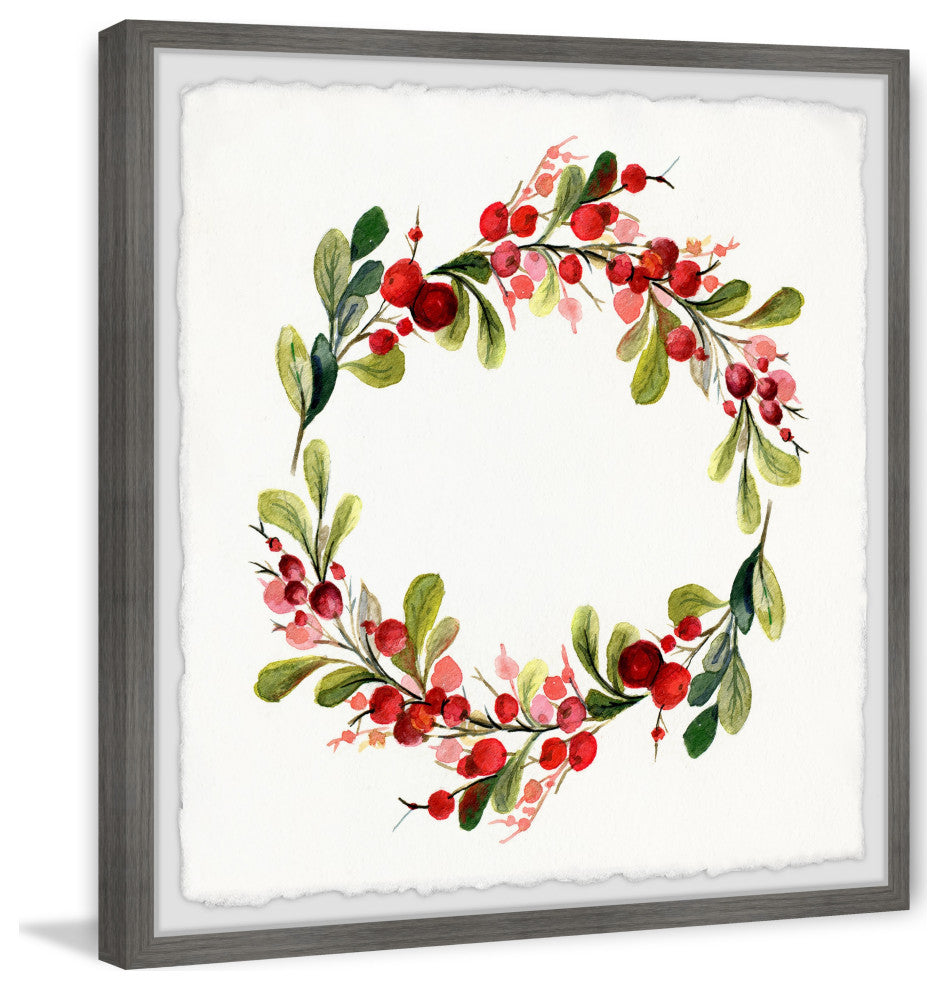 "Merry Toyon Berries II" Framed Painting Print, 24x24
