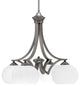 Zilo Downlight, 4 Light, Chandelier, Graphite Finish, 7" White Muslin Glass