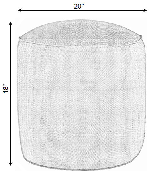 Mozaic Home Canvas Indoor/Outdoor Round Bean Pouf, Canvas Persimmon, 20"x20"x18"