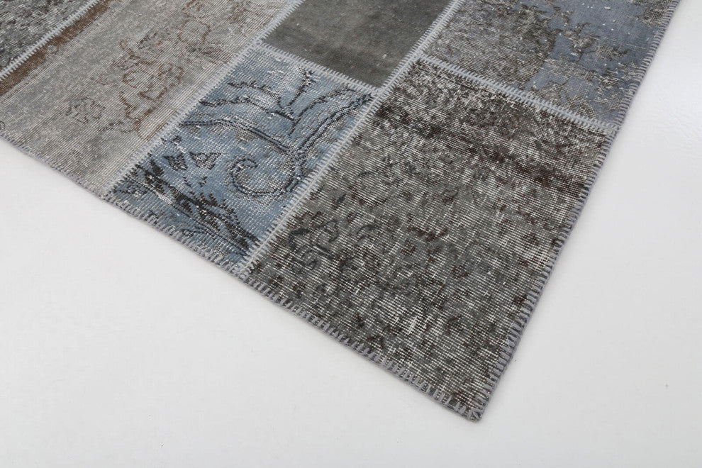 Rug N Carpet - Handwoven Turkish 6' 7'' x 9' 10'' Flag Patchwork Rug