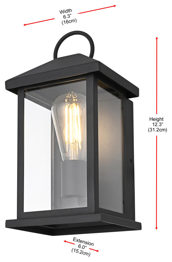 Home Living 6" Outdoor Wall Sconce, Black