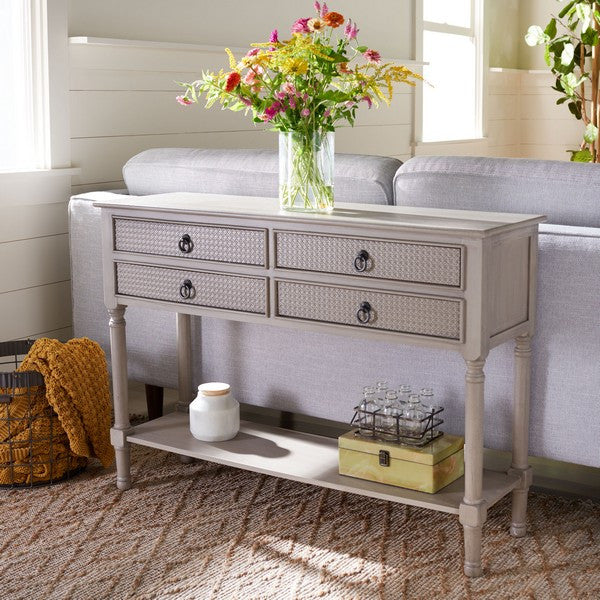 Safavieh Haines 4 Drawer Console Table, Greige