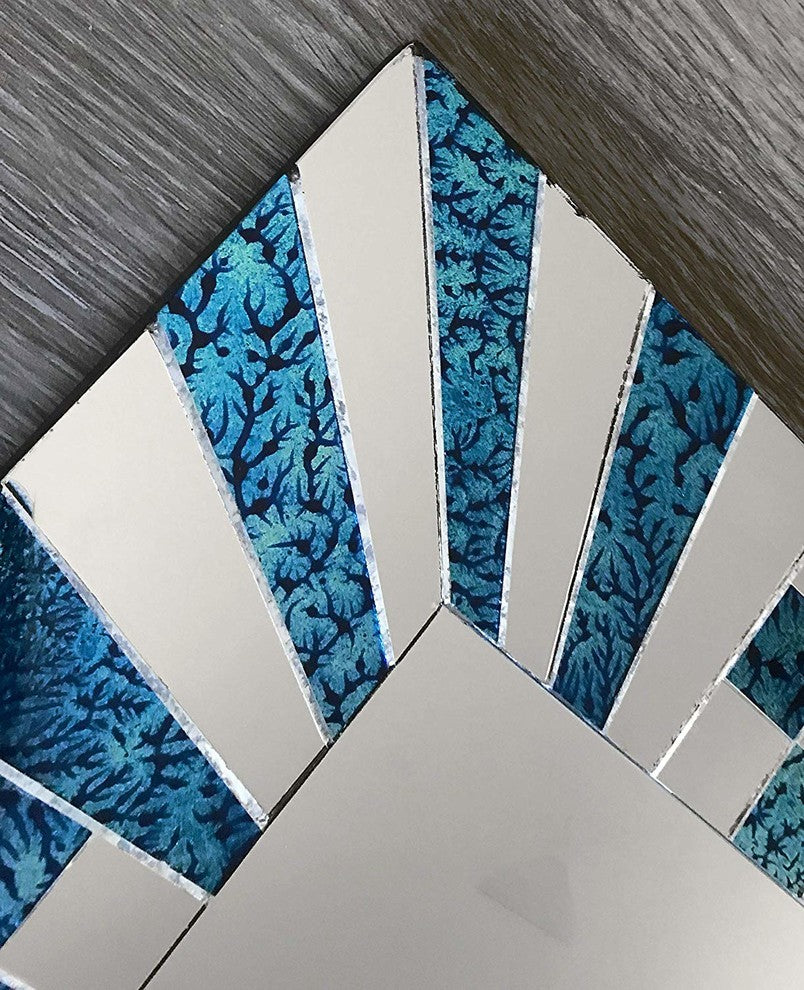 DecorShore South Beach Collection Ocean Blue Decorative Wall Mirrors