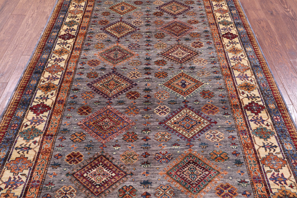 5' 6" X 8' 3" Super Kazak Geometric Hand Knotted Rug - Q12346