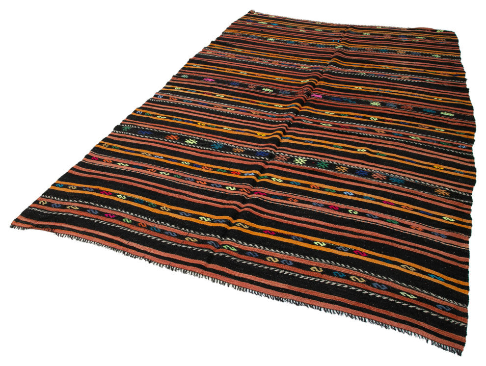 Rug N Carpet - Handmade Oriental 6' 4'' x 10' 7'' Vintage Goat Hair Kilim Rug