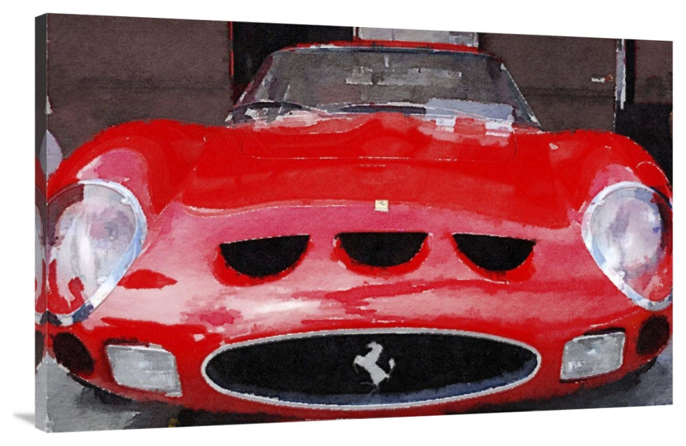"1962 Ferrari 250 GTO Front Watercolor" Fine Art Print