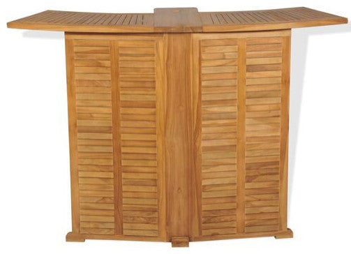 vidaXL Bar Table Brown Solid Teak Wood Large Foldable Bar Table