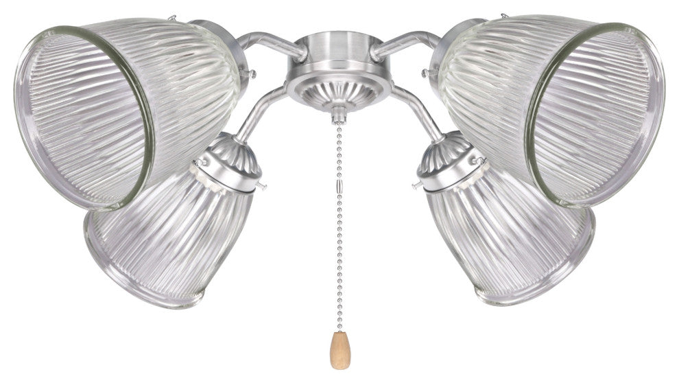 Aspen Creative 23025-4 Replacement Bell Shaped Clear Ribbed Glass Shade 4 Pack