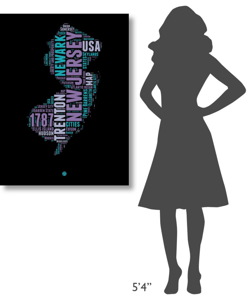 "New Jersey Word Cloud 1" Fine Art Print