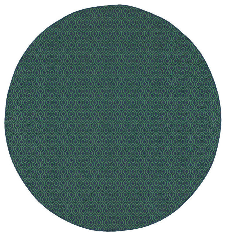 Meridian 1634Q, Navy/Green, 5'3"x7'6"