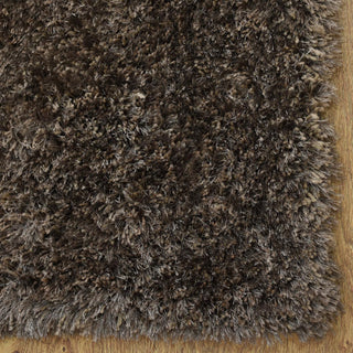 HAND TUFTED SHAG POLYESTER ECO-FRIENDLY AREA RUGS -Dark Brown Beige Color, Solid