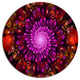Purple Glowing Crystals In Space, Floral Disc Metal Wall Art, 11"