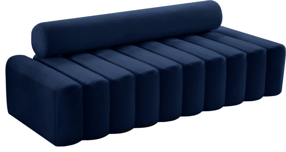 Melody Velvet Upholstered Chair, Navy, Sofa
