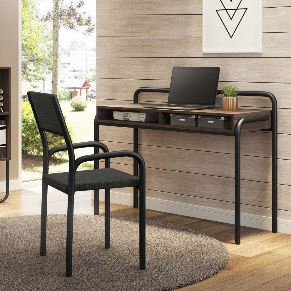 Techni Mobili Office Visiting Chair With Metal Frame, Black